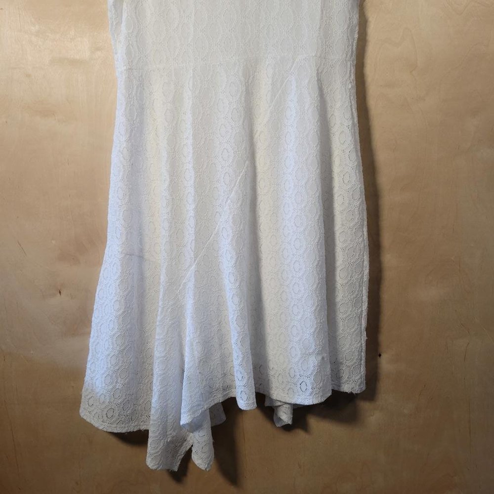 Dana Buchman White Lace Lined Asymmetrical Hem Maxi Dress Women Size L NWT - Picture 10 of 10